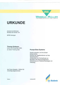 Wessels+ Müller Urkunde